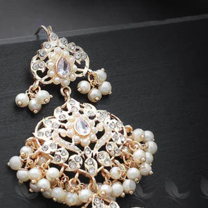 Keerthi's Earrings - Golden Pearl ID KA77Z5